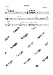 Action - Sweet - Full Drum Transcription / Drum Sheet Music - KiwiDrums