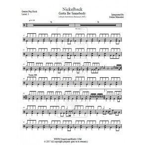 Gotta Be Somebody - Nickelback - Full Drum Transcription / Drum Sheet Music - DrumScoreWorld.com