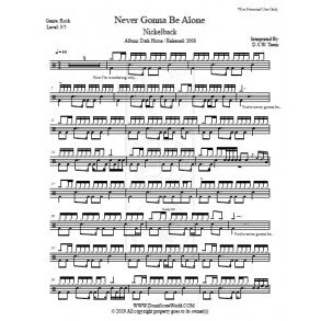 Never Gonna Be Alone - Nickelback - Full Drum Transcription / Drum Sheet Music - DrumScoreWorld.com
