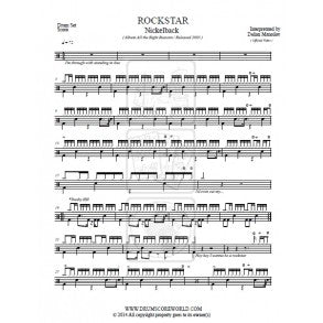 Rockstar - Nickelback - Full Drum Transcription / Drum Sheet Music - DrumScoreWorld.com