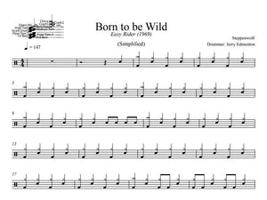 Born to be Wild - Steppenwolf - Simplified Drum Transcription / Drum Sheet Music - DrumSetSheetMusic.com
