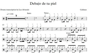 Debajo de Tu Piel - Caifanes - Full Drum Transcription / Drum Sheet Music - Leo Alvarado