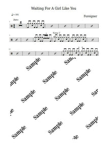 Waiting for a Girl Like You - Foreigner - Full Drum Transcription / Drum Sheet Music - KiwiDrums