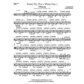 Pretty Fly (For a White Guy) - The Offspring - Full Drum Transcription / Drum Sheet Music - DrumScoreWorld.com