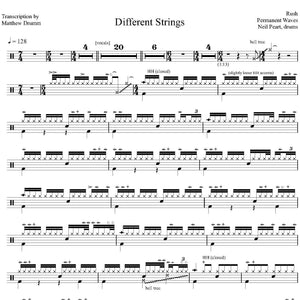 Different Strings - Rush - Full Drum Transcription / Drum Sheet Music - Drumm Transcriptions