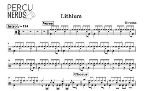 Lithium - Nirvana - Full Drum Transcription / Drum Sheet Music - Percunerds Transcriptions