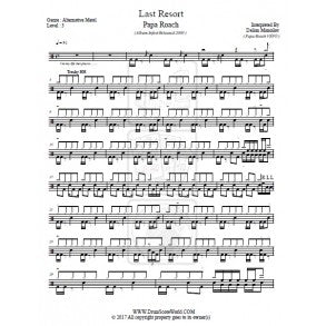 Last Resort - Papa Roach - Full Drum Transcription / Drum Sheet Music - DrumScoreWorld.com