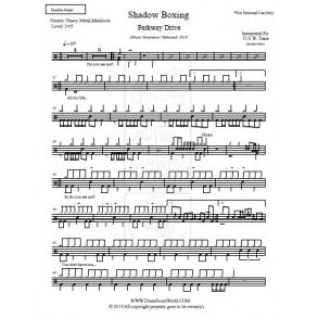 Shadow Boxing - Parkway Drive - Full Drum Transcription / Drum Sheet Music - DrumScoreWorld.com