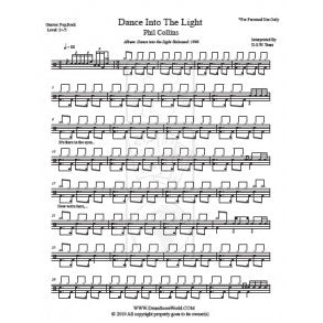 Dance Into the Light - Phil Collins - Full Drum Transcription / Drum Sheet Music - DrumScoreWorld.com