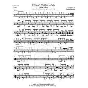 It Don't Matter to Me - Phil Collins - Full Drum Transcription / Drum Sheet Music - DrumScoreWorld.com