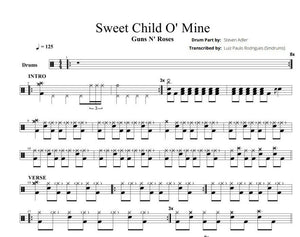Sweet Child o' Mine - Guns N' Roses - Full Drum Transcription / Drum Sheet Music - Smdrums