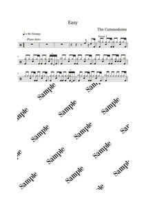 Easy - Commodores - Full Drum Transcription / Drum Sheet Music - KiwiDrums