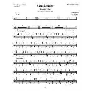 Silent Lucidity - Queensrÿche - Full Drum Transcription / Drum Sheet Music - DrumScoreWorld.com