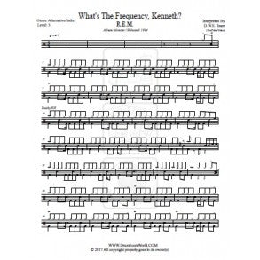 What's the Frequency, Kenneth? - R.E.M. - Full Drum Transcription / Drum Sheet Music - DrumScoreWorld.com