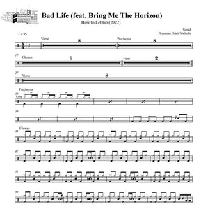 Bad Life (feat. Bring Me the Horizon) - Sigrid - Full Drum Transcription / Drum Sheet Music - DrumSetSheetMusic.com