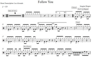 Follow You - Imagine Dragons - Full Drum Transcription / Drum Sheet Music - Leo Alvarado