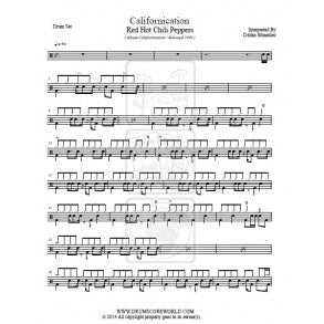 Californication - Red Hot Chili Peppers - Full Drum Transcription / Drum Sheet Music - DrumScoreWorld.com