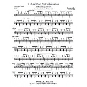 (I Can't Get No) Satisfaction - The Rolling Stones - Full Drum Transcription / Drum Sheet Music - DrumScoreWorld.com