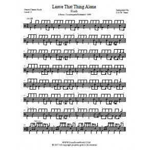 Leave That Thing Alone - Rush - Full Drum Transcription / Drum Sheet Music - DrumScoreWorld.com