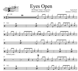 Eyes Open - Taylor Swift - Full Drum Transcription / Drum Sheet Music - DrumSetSheetMusic.com