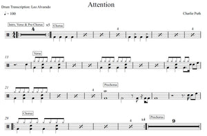 Attention - Charlie Puth - Full Drum Transcription / Drum Sheet Music - Leo Alvarado