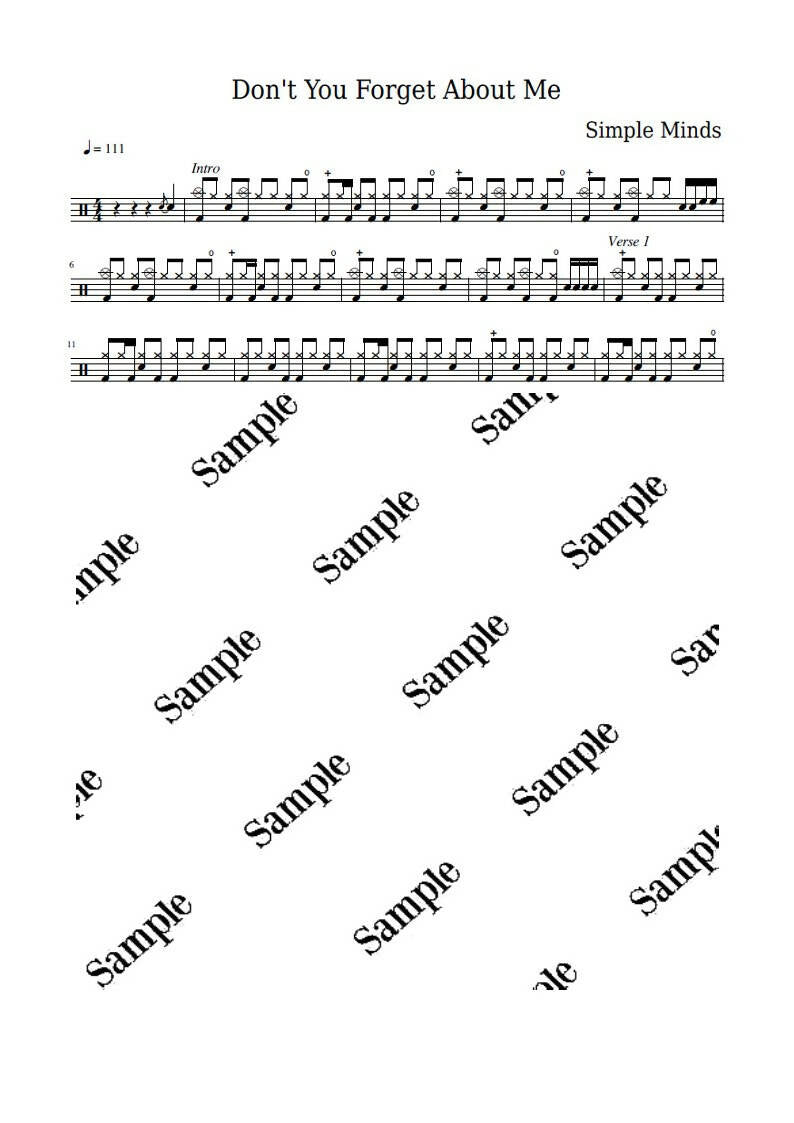 Don't You (Forget About Me) - Simple Minds - Full Drum Transcription / Drum Sheet Music - KiwiDrums
