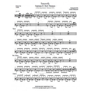 Smooth (feat. Rob Thomas) - Santana - Full Drum Transcription / Drum Sheet Music - DrumScoreWorld.com