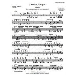 Careless Whisper - Seether - Full Drum Transcription / Drum Sheet Music - DrumScoreWorld.com