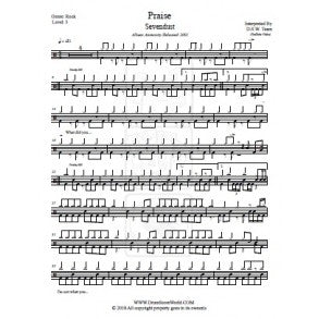 Praise - Sevendust - Full Drum Transcription / Drum Sheet Music - DrumScoreWorld.com