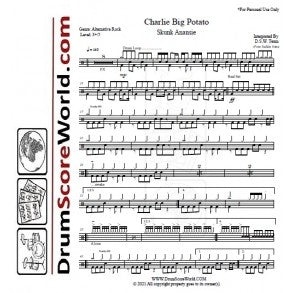 Charlie Big Potato - Skunk Anansie - Full Drum Transcription / Drum Sheet Music - DrumScoreWorld.com