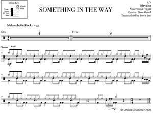 Something in the Way - Nirvana - Full Drum Transcription / Drum Sheet Music - OnlineDrummer.com