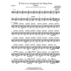 If You Love Somebody Set Them Free - Sting - Full Drum Transcription / Drum Sheet Music - DrumScoreWorld.com