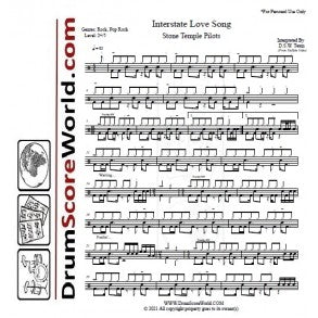 Interstate Love Song - Stone Temple Pilots - Full Drum Transcription / Drum Sheet Music - DrumScoreWorld.com