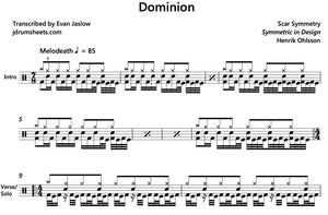 Dominion - Scar Symmetry - Full Drum Transcription / Drum Sheet Music - Jaslow Drum Sheets