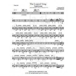 The Logical Song - Supertramp - Full Drum Transcription / Drum Sheet Music - DrumScoreWorld.com