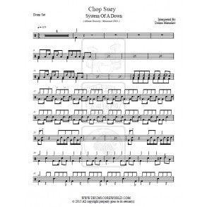 Chop Suey! - System of a Down - Full Drum Transcription / Drum Sheet Music - DrumScoreWorld.com