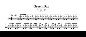 1981 - Green Day - Full Drum Transcription / Drum Sheet Music - DrumonDrummer