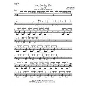 Stop Loving You - Toto - Full Drum Transcription / Drum Sheet Music - DrumScoreWorld.com