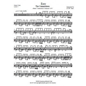 Easy - Commodores - Drum NotisEasy - Commodores - Drum Notis  