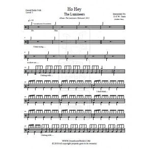 Ho Hey - The Lumineers - Full Drum Transcription / Drum Sheet Music - DrumScoreWorld.com