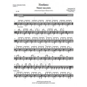 Heathens - Twenty One Pilots - Full Drum Transcription / Drum Sheet Music - DrumScoreWorld.com
