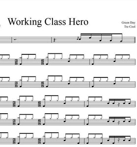 Working Class Hero - Green Day - Full Drum Transcription / Drum Sheet Music - DrumSetSheetMusic.com