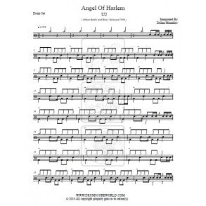 Angel of Harlem - U2 (The Band) - Full Drum Transcription / Drum Sheet Music - DrumScoreWorld.com