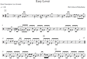 Easy Lover (feat. Phillip Collins) - Philip Bailey - Full Drum Transcription / Drum Sheet Music - Leo Alvarado