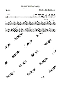 Listen to the Music - The Doobie Brothers - Full Drum Transcription / Drum Sheet Music - KiwiDrums