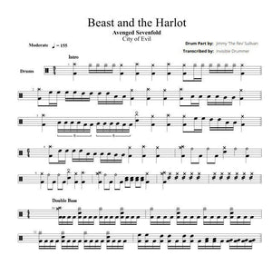 Beast and the Harlot - Avenged Sevenfold - Full Drum Transcription / Drum Sheet Music - Smdrums