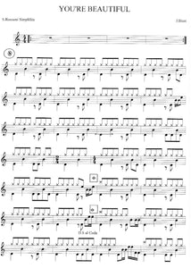 You're Beautiful - James Blunt - Simplified Drum Transcription / Drum Sheet Music - Rossoni