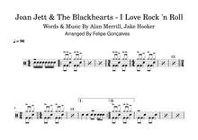 I Love Rock 'n Roll - Joan Jett & The Blackhearts - Full Drum Transcription / Drum Sheet Music - SheetMusicDirect D