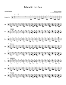 Island in the Sun - Weezer - Full Drum Transcription / Drum Sheet Music - SheetMusicDirect D