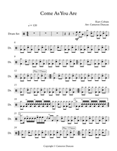 Come As You Are - Nirvana - Full Drum Transcription / Drum Sheet Music - SheetMusicDirect D
